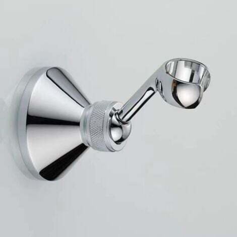 (Silver) Wall-Mounted Shower Holder, 360° Swivel Wall Mount for Hand Shower or Shower Head