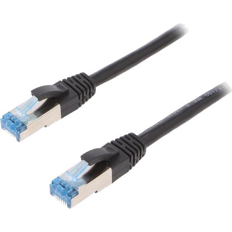Cable reseau RJ45 male S-FTP Cat 6a noir - 0.5m
