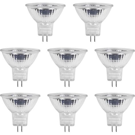 Ampoules halogènes MR11 12V 20W GU4 à intensité variable, Blanc chaud 2700K, Spot halogène GU4 pour meubles et éclairage paysager – Lot de 8