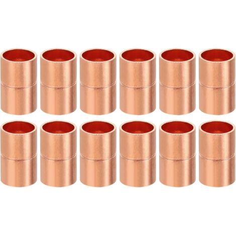 8pcs Manchons à Souder en Cuivre, 6.35mm Raccords de Couplage Tuyau, Raccord Tuyauterie Droit pour Raccordements Plomberie HVAC Climatisation Chauffage Réseaux, Épaisseur 0.8mm - 9,52 mm / 3/8\