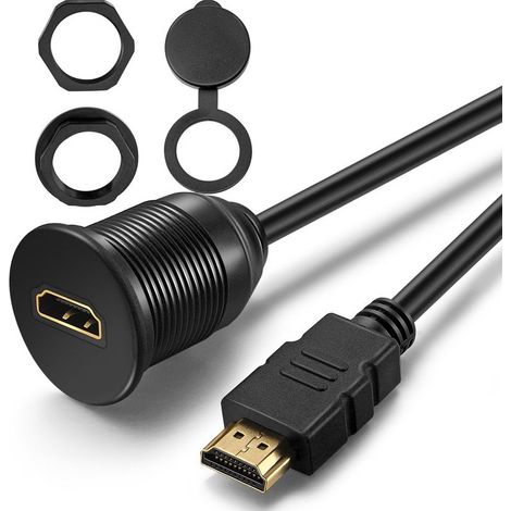 HDMI-Einbaukabel – 1 Meter (3 Fuß) HDMI-Verlängerungskabel für den Einbau in Armaturenbretter von Autos, Booten und Motorrädern (1/5)