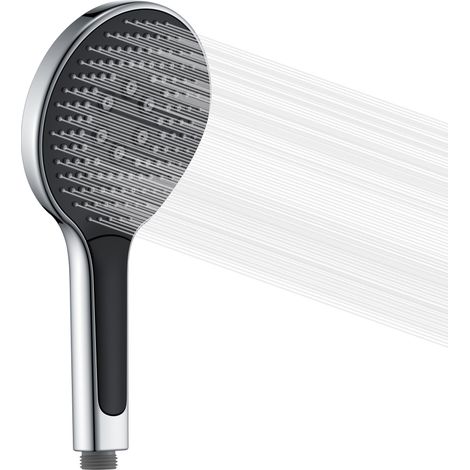 SUMERAIN Pommeau de douche rond chromé à haute pression, Douchette économie d'eau avec trois types de jets (130 mm) (1/5)