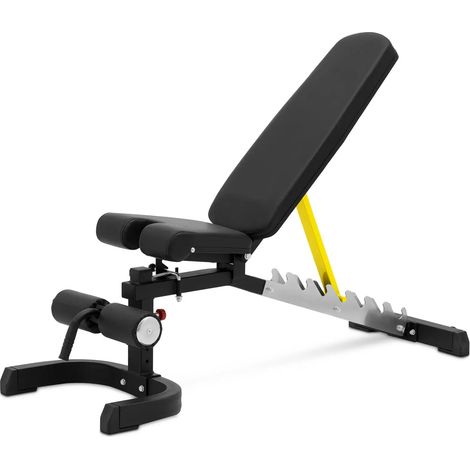 Banco de pesas con capacidad de carga de hasta 150 kg inclinación ajustable de 80° a 180° plegable acero PU espuma negro 140008397 (1/5)