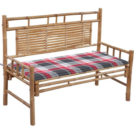 Banc de jardin avec coussin 120 cm Bambou