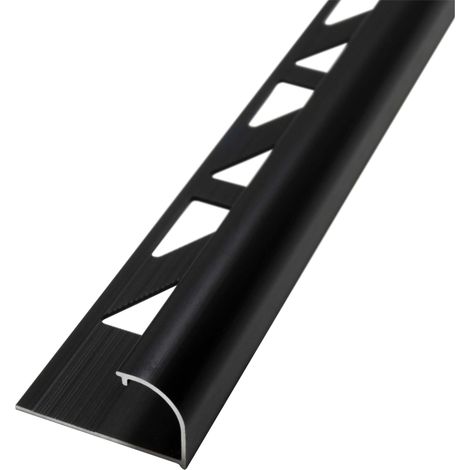 Dalsys Fliesenschiene Viertelkreisprofil Aluminium (eloxiert, Rundprofil Halbrundprofil - Schwarz 2,5m x 12,5mm, 1 Stück (1/5)