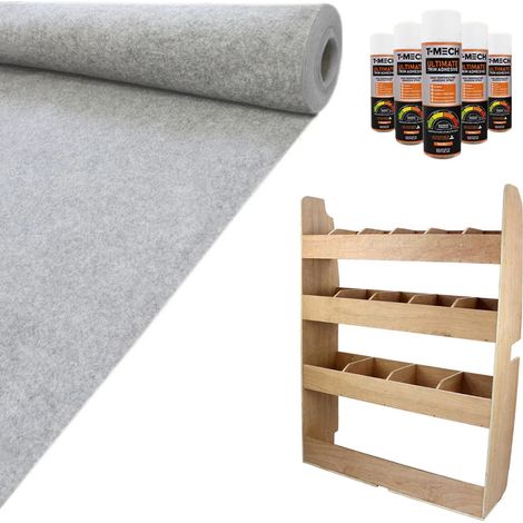Camper Van Lining Carpet 11m2 Silver Grey 4 Way Super Stretch &