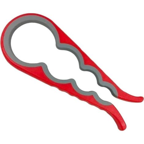 1 Stück 4-in-1 rotes Multifunktions-Deckelöffnungswerkzeug, Drehdeckelöffner, Küchenhelfer, Flaschenöffner, Dosenöffner (1/4)