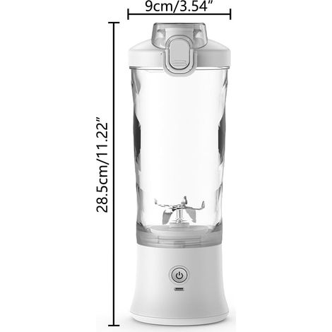 Spremiagrumi portatile USB senza fili da 600 ml con beccuccio, 6 lame, ideale per sport e viaggi, formato personale - ALTRO (1/4)