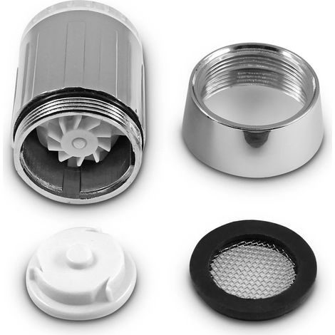 Temperaturabhängige LED-Armatur mit 3 Farben für Küche und Bad, wassersparend, mit Strahlregler und Duschbrause. Aktionsangebot: Sparen Sie 3 € für je 30 € Einkaufswert.