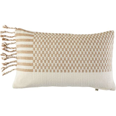 Housse de coussin en Tissage de coton bicolore FARIK (1/4)
