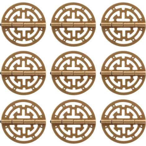 Lot de 10 charnières rondes en laiton et bronze de style antique, résistantes à la corrosion, pour boîte à bijoux, armoires, boîtes cadeaux, bo (1/5)