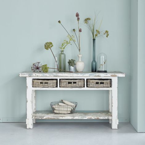 Console en bois recyclé massif 150 cm (1/5)