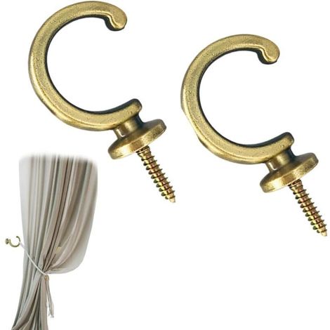 2pièces à Rideaux Muraux Métal pour Fixation De Rideaux Installation Simple Et Accessoire Élégant pour Maison Salon Et Bureau (1/4)