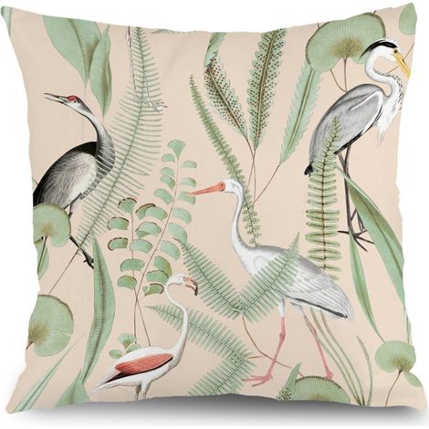 Housse de coussin fleurs papillon été, décoration maison,45×45cm (1/5)