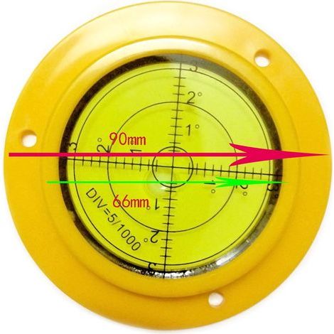 Niveau à bulle rond de précision 90 mm avec trous de montage pour camping-car (1/4)