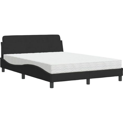 vidaXL Letto con Materasso Dover Nero 120x200 cm in Velluto (1/5)