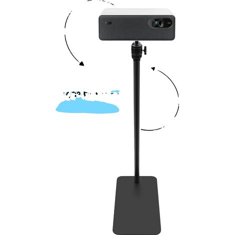 Soporte para proyector, altura ajustable, rotación de 360°, color negro. (1/5)