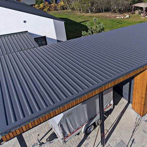 129cm Grey Set of 12 Steel Corrugated Panels (1/4)