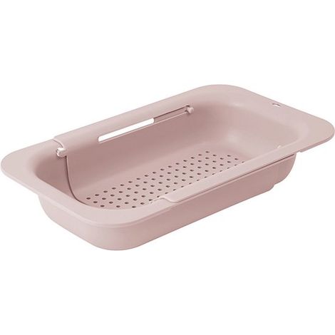 Cesta coladora para colocar sobre el fregadero, Utensilios de cocina (7,9 cm de ancho x 14-19 cm de largo x 2,7 cm alto), rosa, 35 x 20 x 6,5 cm (1/5)