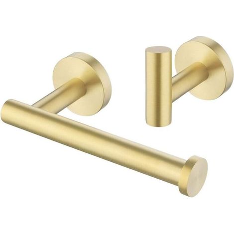 Bathroom accessory set: toilet roll holder and towel hook, 2-piece, made of SUS304 stainless steel (1/4)