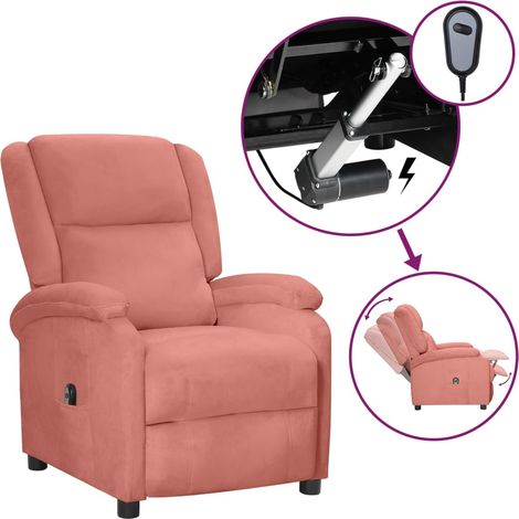Fauteuil inclinable électrique Fauteuil Relax - Fauteuil Salon Rose Velours BV381545 - BonneVie (1/5)
