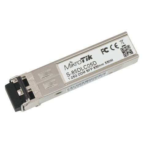 MikroTik S-85DLC05D SFP Cavo in fibra ottica multimodale Doppio LC 10/100/1000 Mbit/s Lunghezza d'onda 850 nm Distanza massima di trasmissione 550 m Temperatura da -40 a 70 °C Garanzia di 12 (1/2)