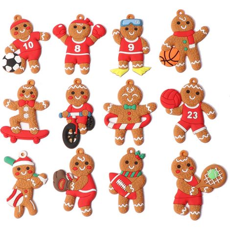 Adorno De Árbol De Navidad - Figura De Galleta De Jengibre - Plástico Suave - Para Decoración Navideña - 1 Unidad (1/5)