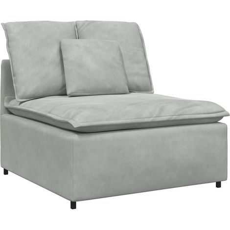 Modulo Centrale Divano Modulare con Cuscini Grigio Chiaro 100cm vidaXL