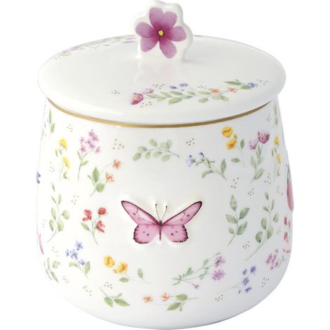 TARRO PORCELANA MARIPOSA FANCY GARDEN + CAJA REGALO