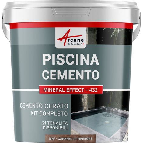 Kit microcemento color grigio topo per piscina in calcestruzzo - 16 m² Marrone Caramello - ARCANE INDUSTRIES