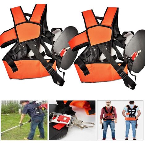 Lot de 2 Bretelles universelles (orange-3) adaptées aux débroussailleuses, tondeuses à gazon, coupe-bordures, etc. (1/5)