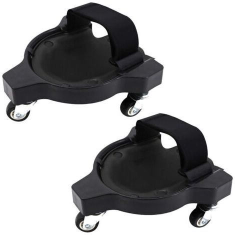 Lot de 2 genouillères flexibles avec roulettes pour jardin, chantier de construction，noir (1/4)