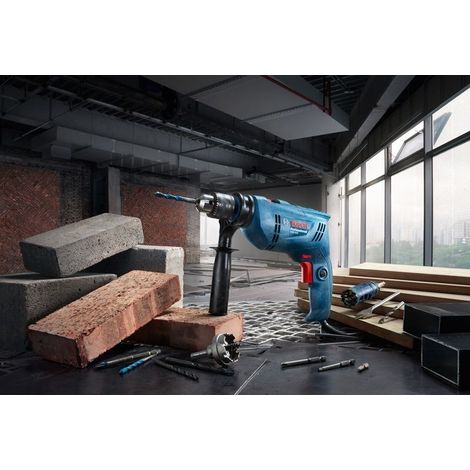 Bricoline – Taladro percutor Bosch GSB 600 W – Potencia 600 W – Velocidad hasta 3000 min⁻¹ – Perforación madera 25 mm, hormigón 13 mm