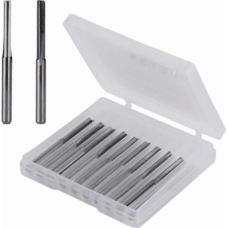 Lot de 10 fraises plates à 2 dents en acier tungstène pour fraisage CNC du bois et du MDF, 17 mm (1/4)