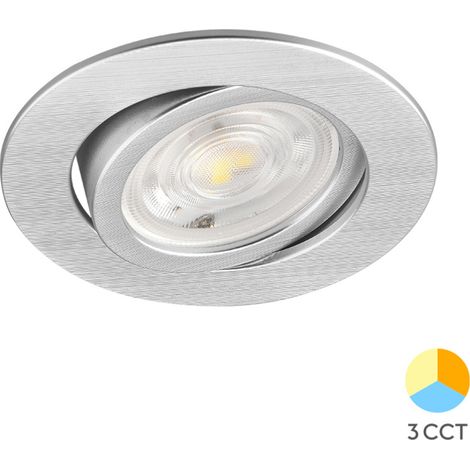 Spot LED encastrable 3en1 rond Alu 7W IP20 (1/5)