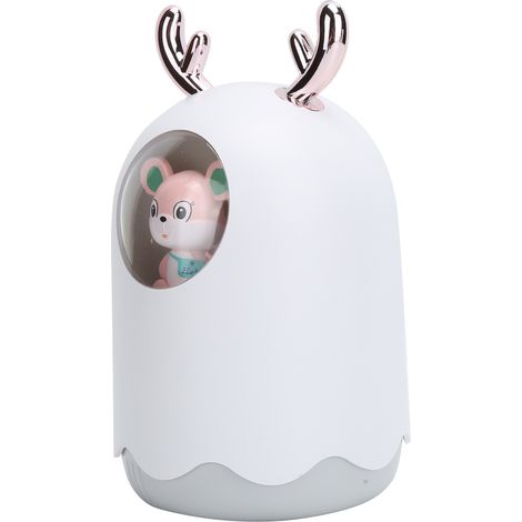 Humidificateur d'air silencieux avec lumière ambiante colorée, brumisateur nano USB, corne de cerf blanc pour Noël (1/5)