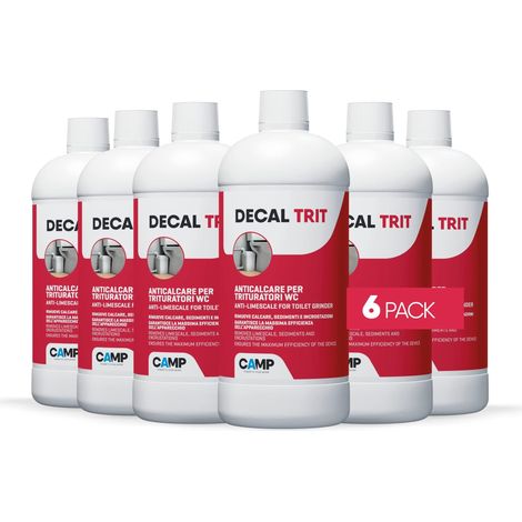 CAMP DECAL TRIT, Disincrostante anticalcare professionale specifico per trituratori wc e scarichi, Pack 6x1lt (1/3)