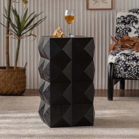 Mesa salón retro de madera sin montaje negra OKMYHOME (1/5)