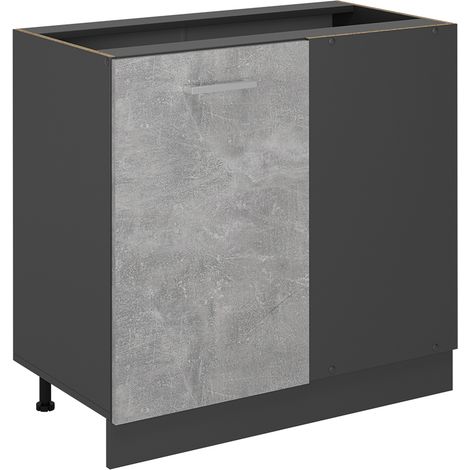 Mobile ad angolo cucina R-Line, Calcestruzzo, 86 cm senza piano di lavoro, Vicco