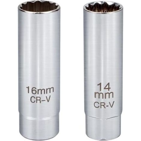 Magnetischer Zündkerzensteckschlüssel, 14 mm und 16 mm CR-V, Zündschlüssel für Autos, 2-teiliges Set - (1/5)