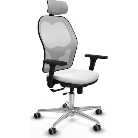 Sedia da ufficio piqueras y crespo Jorquera bianco mesh comoda (1/2)