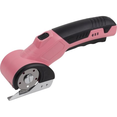Elektrische Stoffschere, kabellose elektrische Schere, elektrische Schneideschere, pinkfarbene elektrische Stoffschere