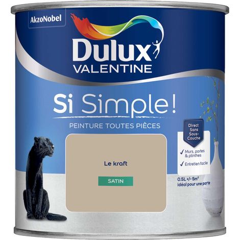 Peinture toutes pièces Dulux Valentine Si Simple Satin Le Kraft 0,5 L