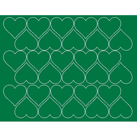 Autocollants en forme de cœur pour la Saint-Valentin, 4 cm, autocollant seduszko, 30 pièces, vert mat.