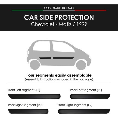 Modanature Laterali per Chevrolet con Biadesivo 3M - Modello: MATIZ