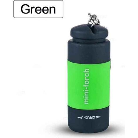 Mini lampe de poche LED aste par USB,lampe de bain multifonctionnelle,porte-clés de poche,étanche,extérieur,randonnée- Green[A9896]