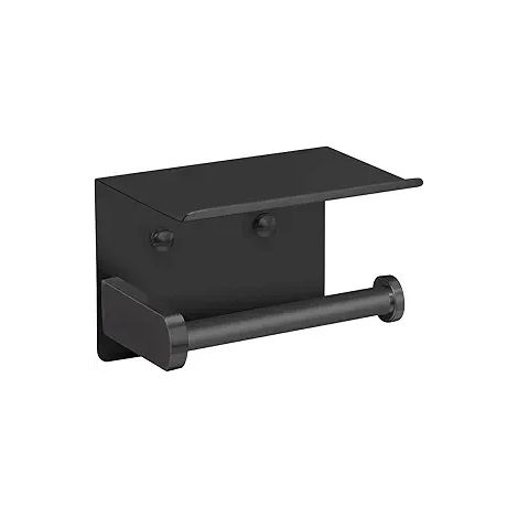 Porte-rouleau de papier toilette autocollant avec étagère pour téléphone, en acier inoxydable SUS 304, fixation murale - Antirouille - Porte-rouleau de papier toilette avec étagère pour salle de bain (1/5)