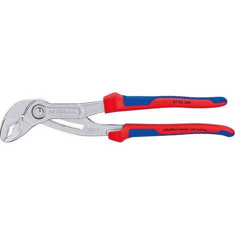 KNIPEX 87 05 300 Cobra® Pinza regolabile di nuova generazione per tubi e dadi con manici multicomponente cromata 300 mm