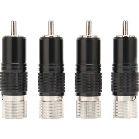 Preffair 4PCS Connecteurs RCA Lotus en Laiton Doré Rhodié, Sans Soudure, 10MM, R1738 (1/5)