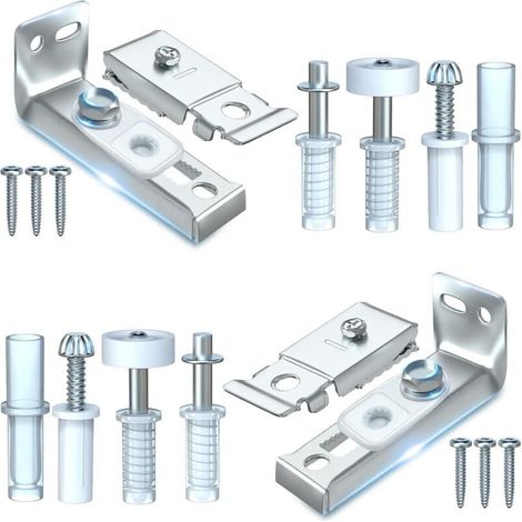 Kit de réparation de matériel de porte pliante - Lot de 2 pièces de rechange pour portes de placard coulissantes pliantes comprenant un support supérieur et inférieur, un pivot de 3/8", une roue de gu (1/5)